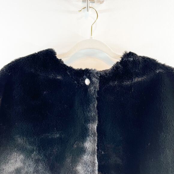 Talbots Faux Fur Cropped Shrug Vest Black Medium - Picture 6 of 15
